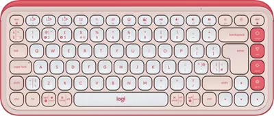 Immagine prodotto di Logitech POP ICON KEYS - Mini - Senza fili - Bluetooth - Interruttore a forbice - QWERTY - Rosa - Bianco