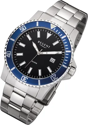 Produktbild von Regent Herren Uhr Metallarmband F-1182 Analog Metall Armbanduhr silber URF1182