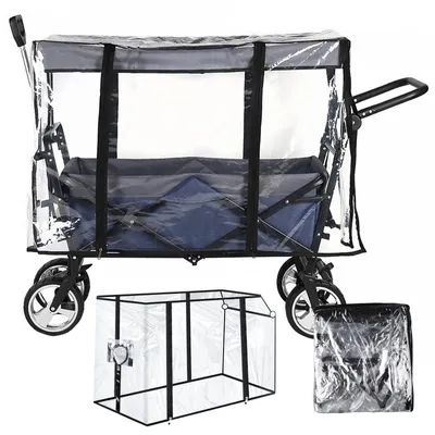Obrázek produktu pro Pláštěnka na kočárek - 100 - 120 cm - Průhledný PVC - Skládací - Pro dětský kočárek