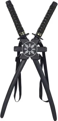 Image de Épée double Ninja Katana avec support dorsal et sangles