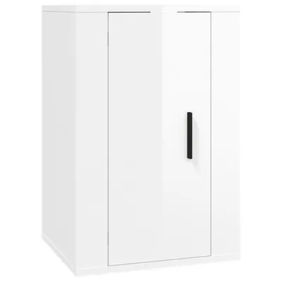 Image de vidaXL Armoire TV murale blanc brillant 40x34,5x60 cm