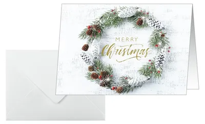 Image de SIGEL DS089 25 SIGEL Weihnachtskarten Christmas wreath DIN A6