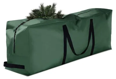 Imagen del producto de Bolsa para el árbol de Navidad - 165 x 38 x 76 cm - Tejido Oxford 600D - Impermeable y resistente a los rayos UV - Con cremallera y asas para transportar - Color verde