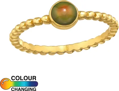 Produktbild von Stimmungsring Silber 925 Mood Ring gold 49 (15.6 mm Ø)
