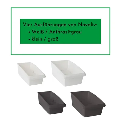Produktbild von Novaliv 2er Set Kosmetik Organizer klein Schubladen Organizer Badezimmer - 25 x 12 cm ANTHRAZIT GRAU Make-up Pinselhalter – für Schminkpinsel Eyeliner Lippenstift Lipgloss Kosmetikpinsel Behälter