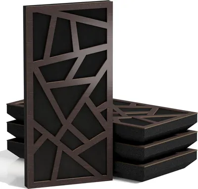 Productafbeelding van Set van 10 smalle akoestische panelen SKYROSS-F, 50x25x5 cm, wenge/zwart