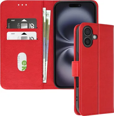 Produktbild von Avizar, Kunstlederetui mit Standfunktion Apple iPhone 16, Rot