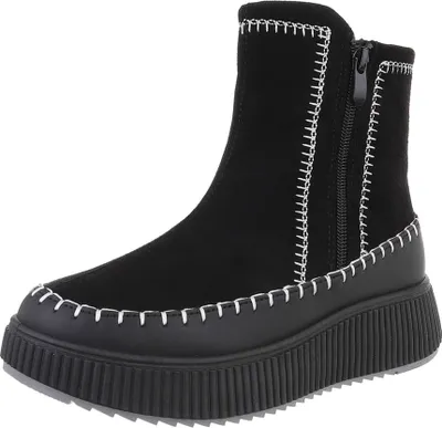 Produktbild von Ital-Design Damen Stiefeletten  Wildlederoptik, Lederoptik Plateaustiefeletten 87214671 Schwarz Gr.  39