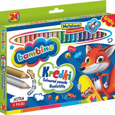 Produktbild von ST-Majewski Kredki Bambino 24 kolory - do rysowania i malowania