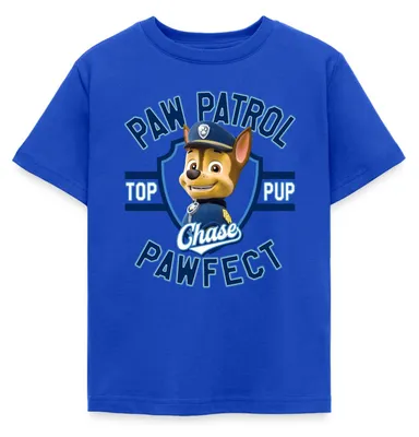 Produktbild von Spreadshirt Paw Patrol Chase Pawfect Kinder T-Shirt, 98/104 (3-4 Jahre), Royalblau