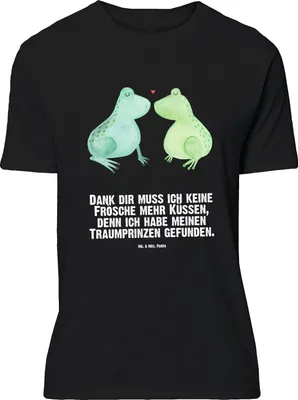 Produktbild von Mr. & Mrs. Panda Größe L T-Shirt Frosch Liebe - Schwarz - Geschenk, Frösche, Freundin, mit Spruch, Shirt, Tshirt