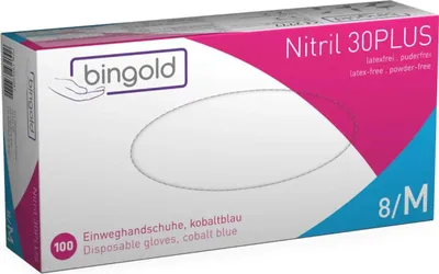 A box of disposable nitrile gloves.