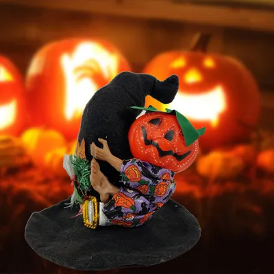 Produktbild von Beleuchtetes Kürbismännlein auf dem Hut, Dekoration Halloween Dekoleuchte