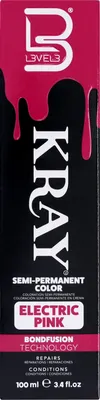 Produktbild von L3VEL3 Kray Color Electric Pink 100 ml – Semi-permanente Haarfarbe, intensives Pink, BondFusion, ammoniakfrei