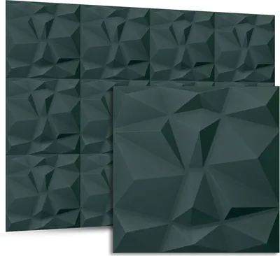 Produktbild von deccart Wandpaneele Polystyrol 3D-Effekt, 50x50cm, 2-2,5cm, Grün, glatte Oberfläche, für Schlafzimmer, Wohnzimmer, Gaming-Räume, streichbar mit Latexfarbe & Acrylfarben