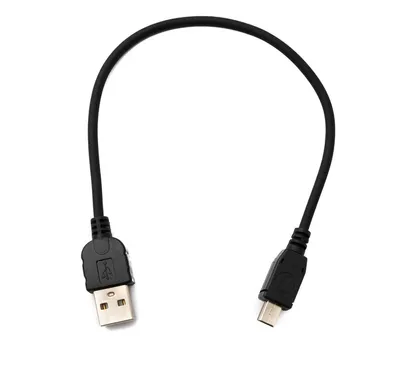 Obrázok produktu pre Kábel SYSTEM-S USB 2.0 20 cm, adaptér z konektora mini B na konektor typu A, čierny