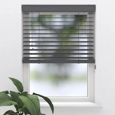 Produktbild von SOLUNA PVC-Jalousie Holzoptik anthrazit 75x130 cm
