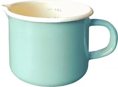 Imagen del producto de Olla para leche de Karl Krüger, diámetro de 12 cm, con vertedor y escala interior, color verde menta