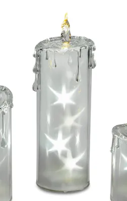 Produktbild von LED Kerze ACRYL STARS mit Sternen H. 24cm D. 7cm Formano W25