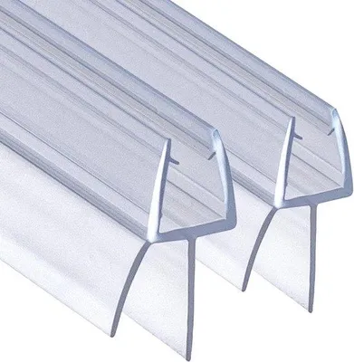 Produktbild von Duschdichtungsstreifen, 2 x 100 cm. Ersatzdichtung für Glasstärken 4 mm, 5 mm und 6 mm. Wasserdichte Gummidichtungen für Duschkabinen und Badewannen