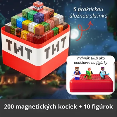 Obrázok produktu pre Magnetické stavebné kocky 200 ks s 10 figúrkami a úložným boxom – magnetické kocky pre deti, chlapcov a dievčatá – vzdelávacia Montessori stavebnica