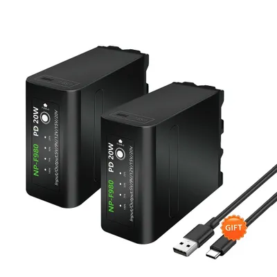 Productafbeelding van Sony NP-F980 batterij, PD20W snelladen, LED-laadindicator, zwart