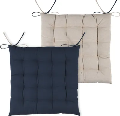 Image de DUO COLOR coussin de chaise bleu/beige 40x40x4 cm France (prix pour 1 pièce)