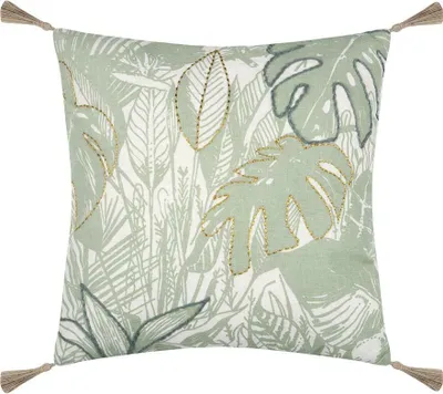 Produktbild von Kissen BOTANYS 40x40 mit gestickten Blättern