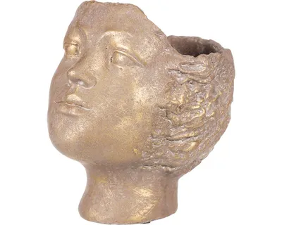 Obrázek produktu pro Betonový obal na květináč "hlava" 18 x 14 x 19 cm měď