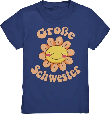 Produktbild von Große Schwester Shirt Blume Große Schwester Geschenk – Indigo / 122/128 (7-8)