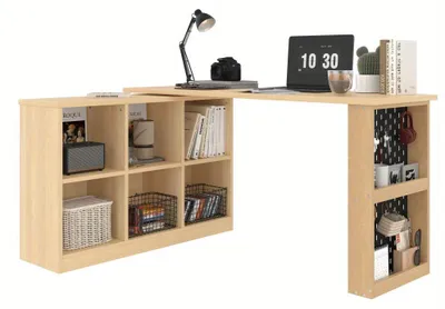Image de Bureau informatique - Bureau pour ordinateur - Bureau de travail - Table de travail - Bureau pour bureau à domicile - 140x104x75 cm