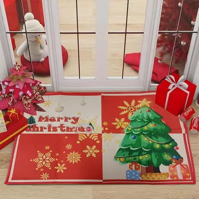 Weihnachtsfußmatte, rutschfest, 40x60 cm, Polyester, für drinnen & draußen