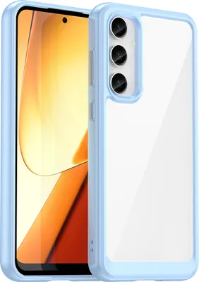Produktbild von Schutzhülle für Samsung Galaxy S23 FE Klar Rückseite Stoßfeste TPU Silikon Bumper Hülle Blau