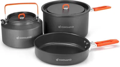 Image de Odoland Camping Kochgeschirr Set Outdoor 3teilig