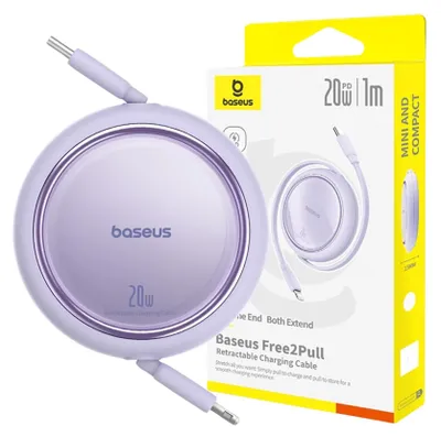 Immagine prodotto di Baseus Free2Pull - 20 W USB-C to Lightning Retractable Cable  1 m (purple)