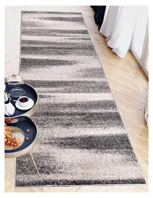 Produktbild von Teppichläufer für Flur - Moderner Kurzflor - Weich - Flurläufer für Wohnzimmer und Schlafzimmer - Grau - 120 x 300 cm