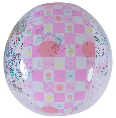 Immagine prodotto di Palla galleggiante gonfiabile, 50 cm, rosa glitter, ideale per la spiaggia