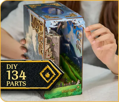 Immagine prodotto di Book Nook - DIY Kit to Build 3D Model Bookend - REVELL - Tiny Adventures - The Lord of the Rings - Minas Tirith - LED