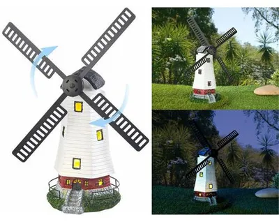 Image de Moulin décoratif solaire à led 32 cm