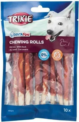 Immagine prodotto di Trixie DENTAfun-stuff legato con carne d'anatra 10pz, 12cm/80g