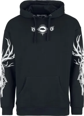 Produktbild von Gothicana by EMP Herren schwarzer Kapuzenpullover mit Kängurutasche XXL