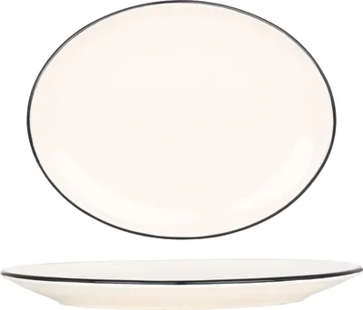 Productafbeelding van Bonna Serveerschaal - Linea Black - Porselein - 36x28 cm