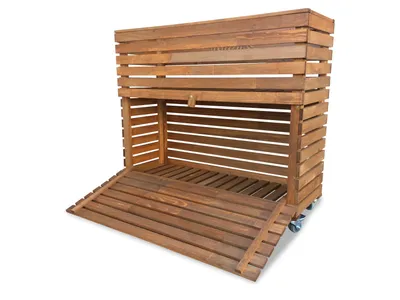 Produktbild von Multibox Hochbeet Holz 92x32x80cm mit Stauraum & Rollen Kräuterbeet
