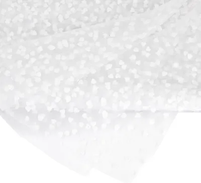 Produktbild von Tüll Stoff mit Samt Herzen 150cm x 3m Weiß