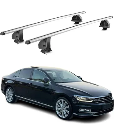 Produktbild von Alu Dachträger für VW Passat B8 Limo 2014-2023 4Tür T-Nut 75 kg 2tlg Silber