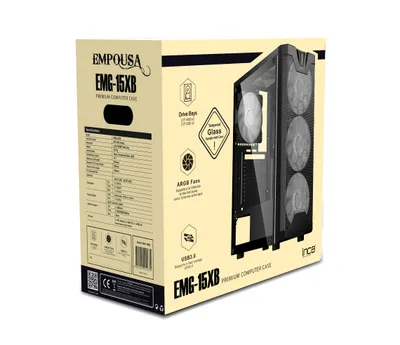 Immagine prodotto di INCA Gehäuse Mid-Tower/ATX/Metall&Glas/USB/RGB       schwarz