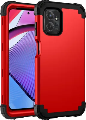 Produktbild von Handyhülle für Motorola Moto G Power 2023 Hybrid 3 in 1 PC TPU Stossfest Robust Hülle Rot
