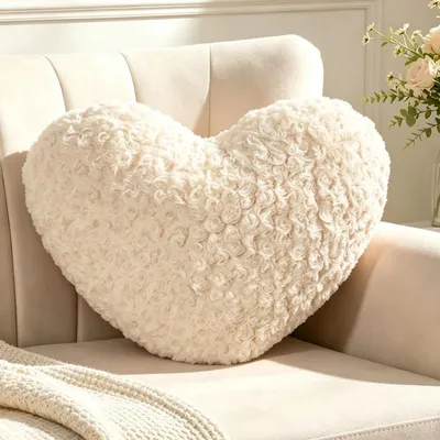 Immagine prodotto di Cuscini da 38x48 cm, color beige, in peluche, ideali per il soggiorno