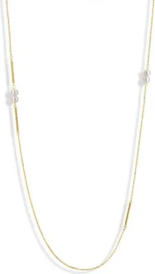 Productafbeelding van Gouden ketting met witte parels