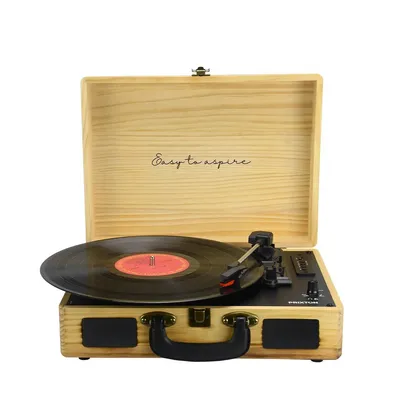 Produktbild von Plattenspieler mit lautsprecher PRIXTON VC400, Schallplattenspieler mit Bluetooth und Encoding-Funktion, Vinyl-Player, Radio FM und USB Port, Holz